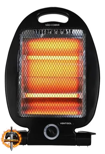 Aquecedor Elétrico Quartzo Doméstico 800w Ventisol Preto 127v