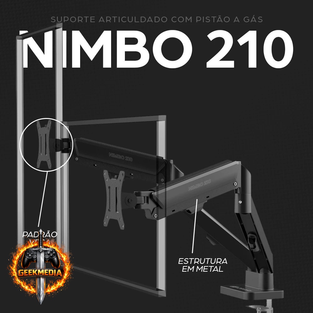 Suporte Articulado para 2 Monitores Zinnia Nimbo 210