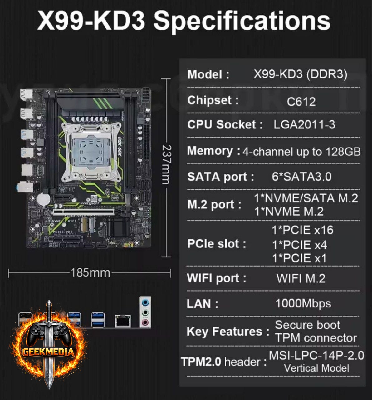 Placa Mãe X99 XD3 DDR3