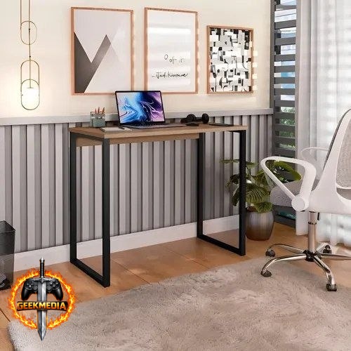 Escrivaninha Industrial Mesa Estudo Aparador Office Aço Mdf