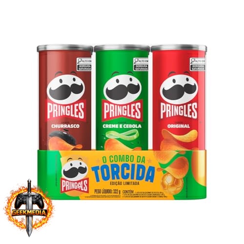 Salgadinho Batata Frita Pringles Tripack Especial Festa do Futebol