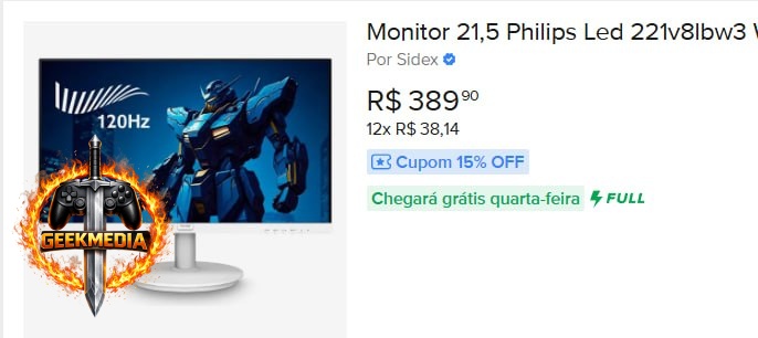 Monitor 21,5 Philips Led 221v8lbw3 Widescreen 120hz 1ms