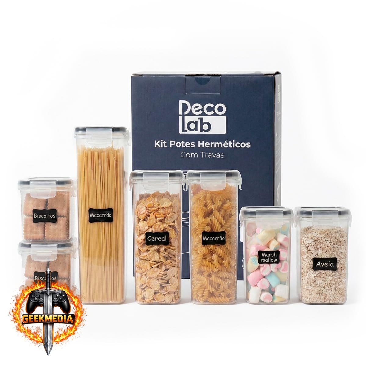 Decolab Kit Potes Herméticos com Vedação de Silicone
