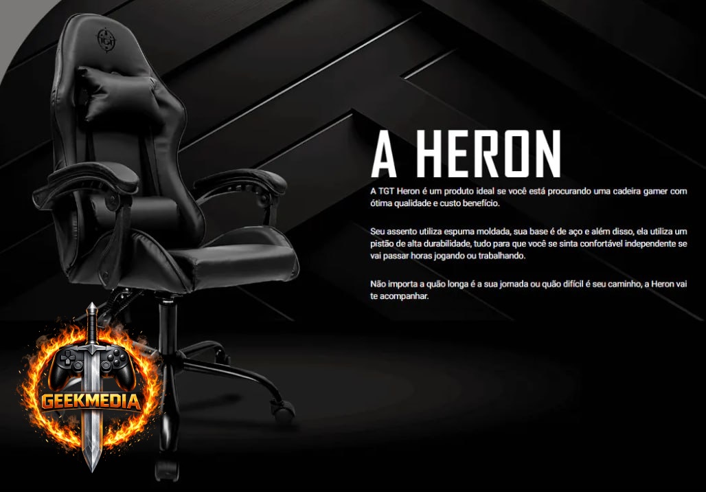 Cadeira Gamer TGT Heron, Preta