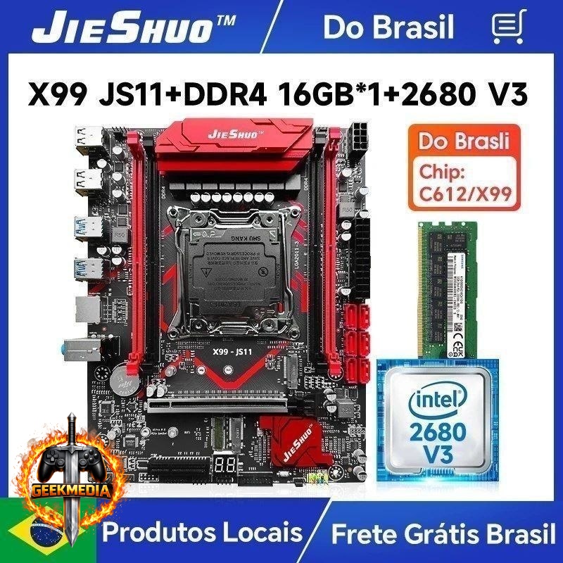 Kit x99 Jieshuo JS11  2680v3  1x16GB ddr4