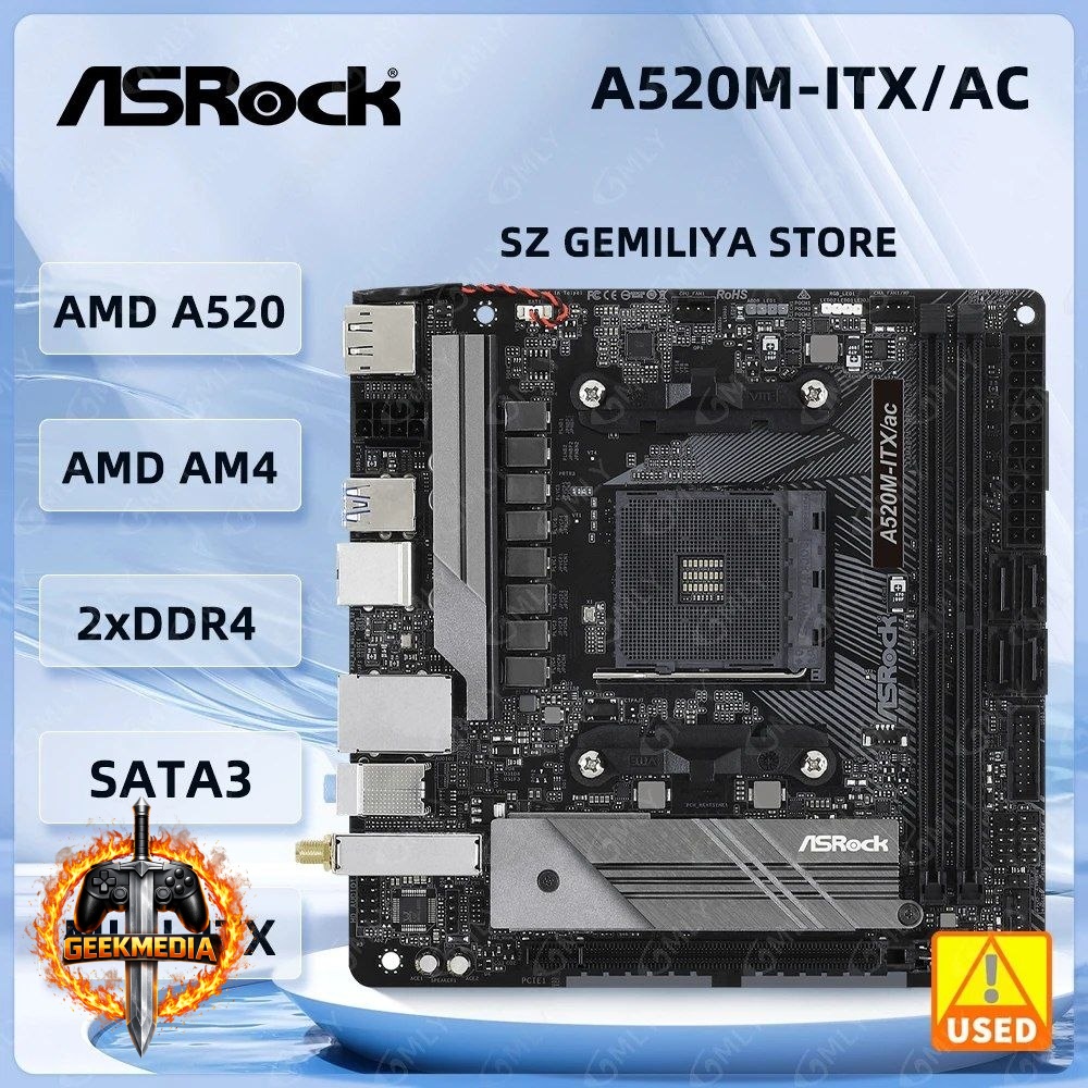 Placa mãe Asrock A520I ITX AC (Usada)