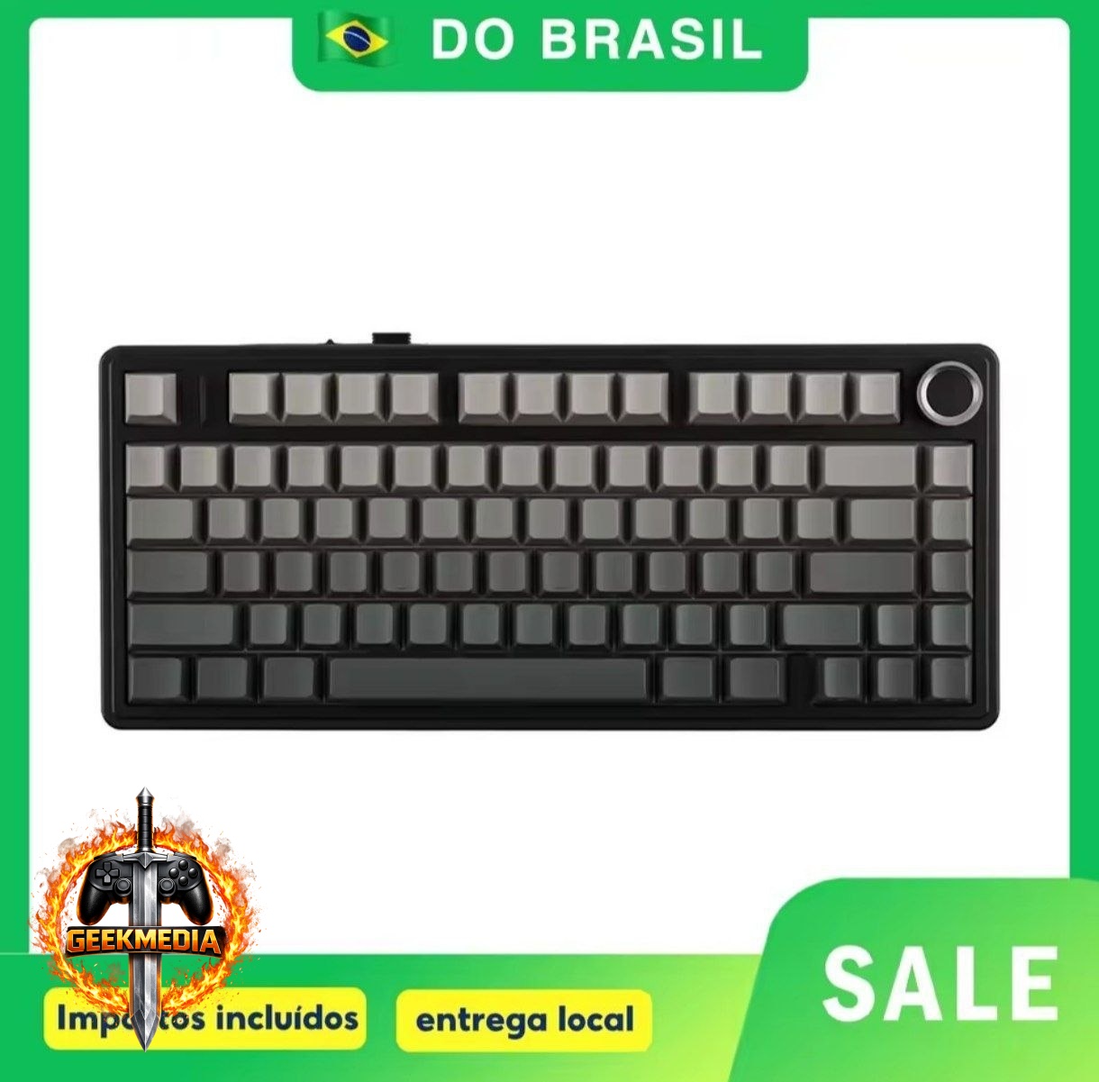 Teclado Mecânico Sem Fio AULA F75 Hotswap