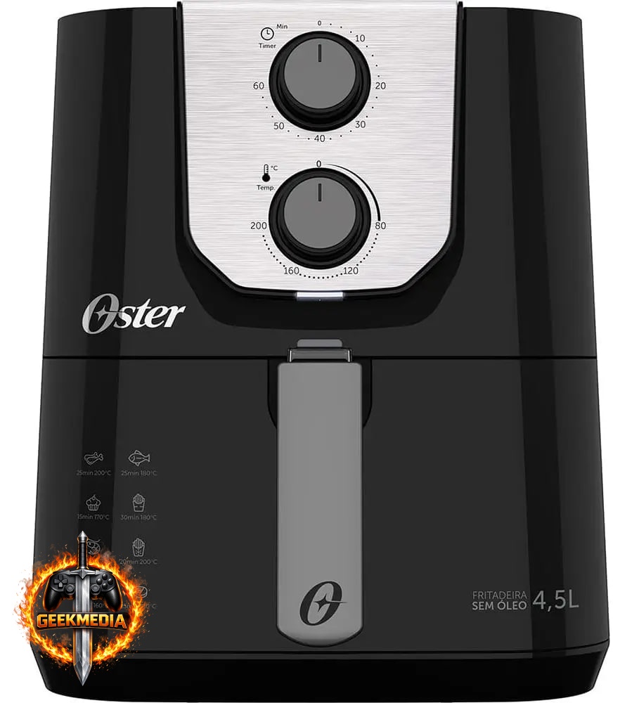 Fritadeira Oster Black Perform 4,5L - Ar Quente