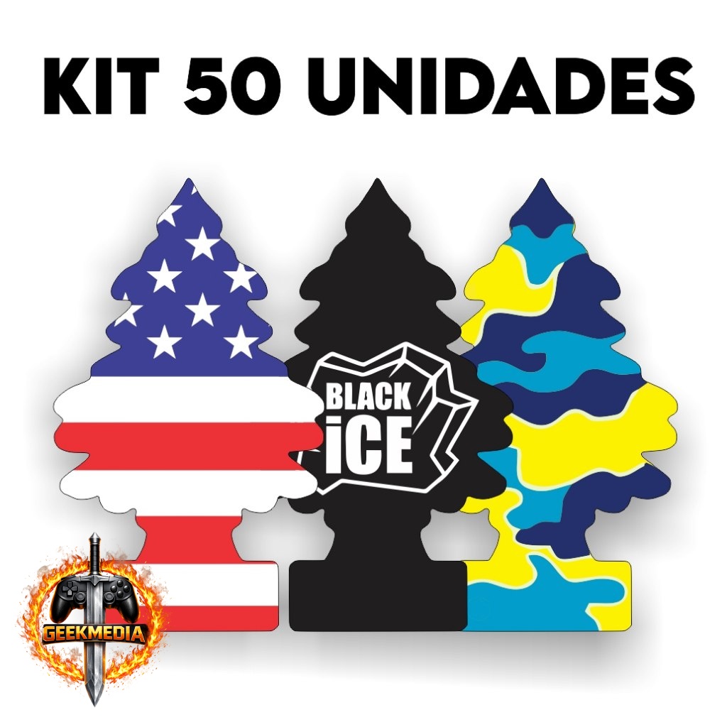 Kit 50 Aromatizadores Carro Pinheiro Sortidos