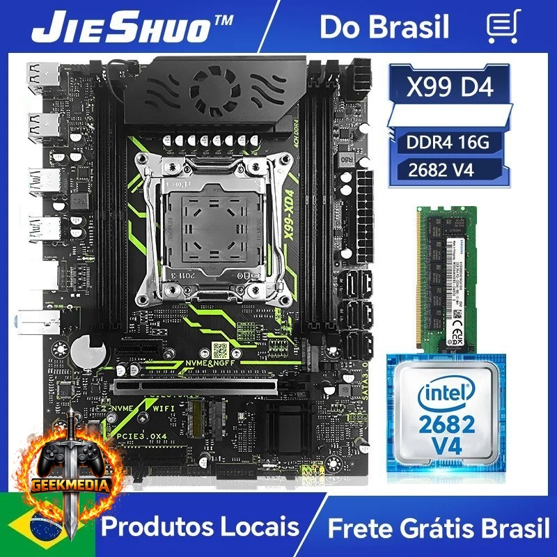 Placa mãe Jieshuo X99 XD4  Xeon 2682V4