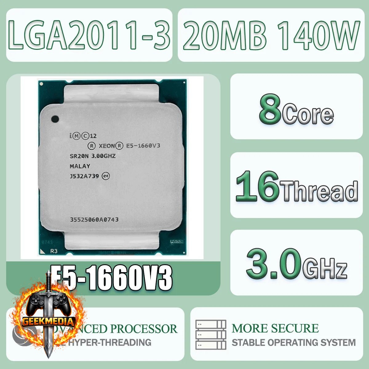 Processador Xeon E5 1660v3 8/16