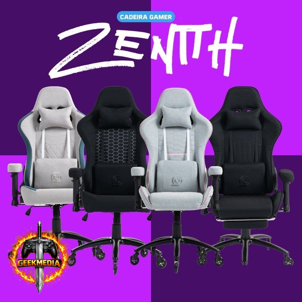 Cadeira Gamer Zenith T4M3 com Massageador de Lombar