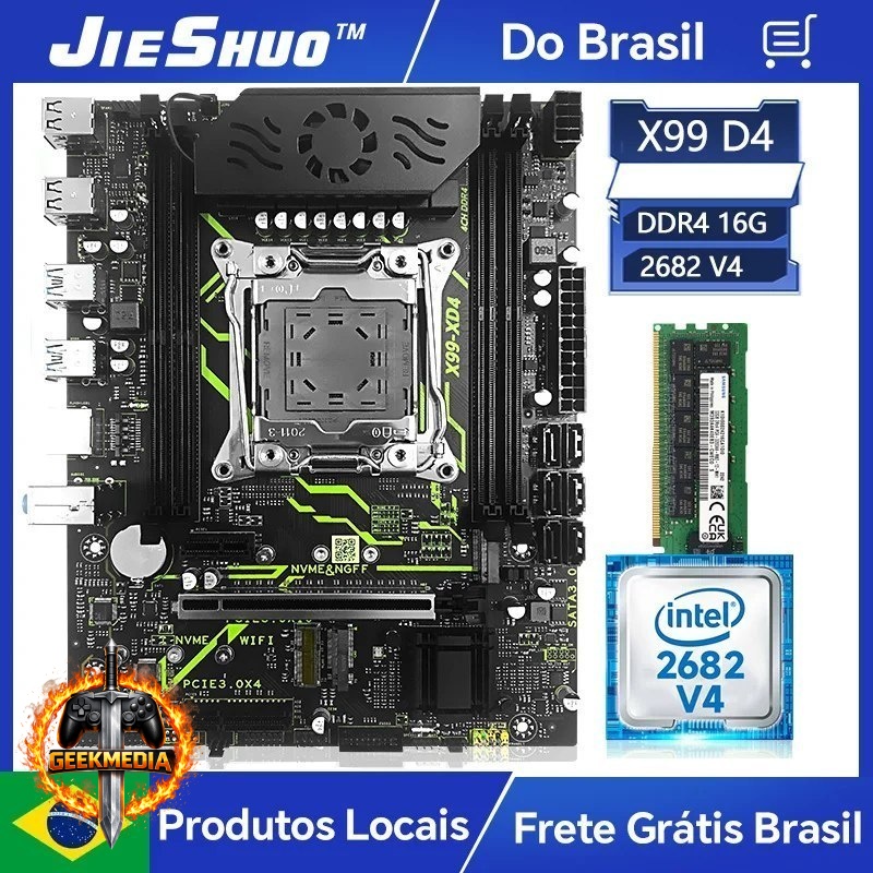 Placa Mãe Jieshuo X99 XD4  Processador Xeon 2682V4