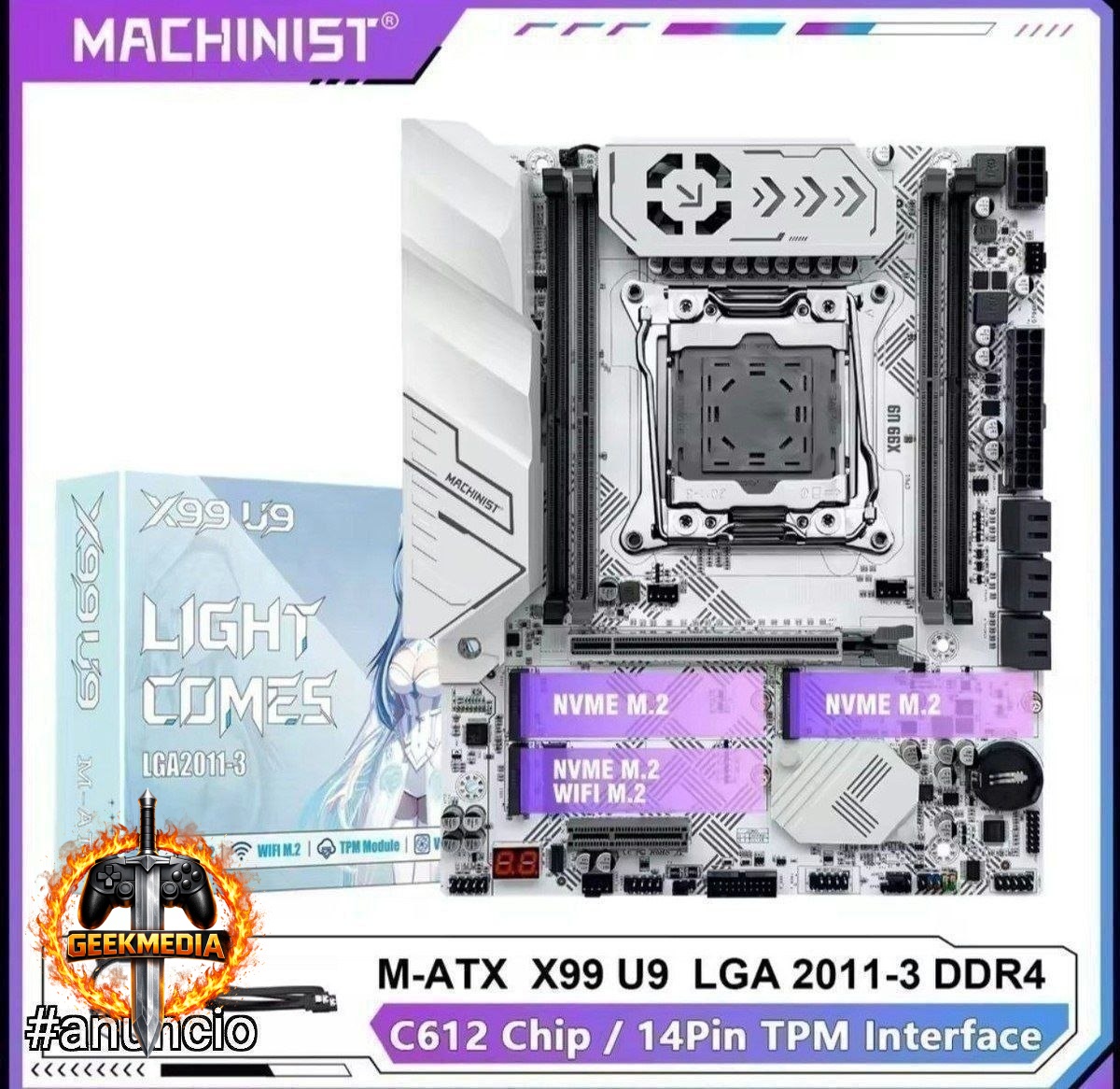 Placa Mãe Machinist X99 U9 Quad Channel