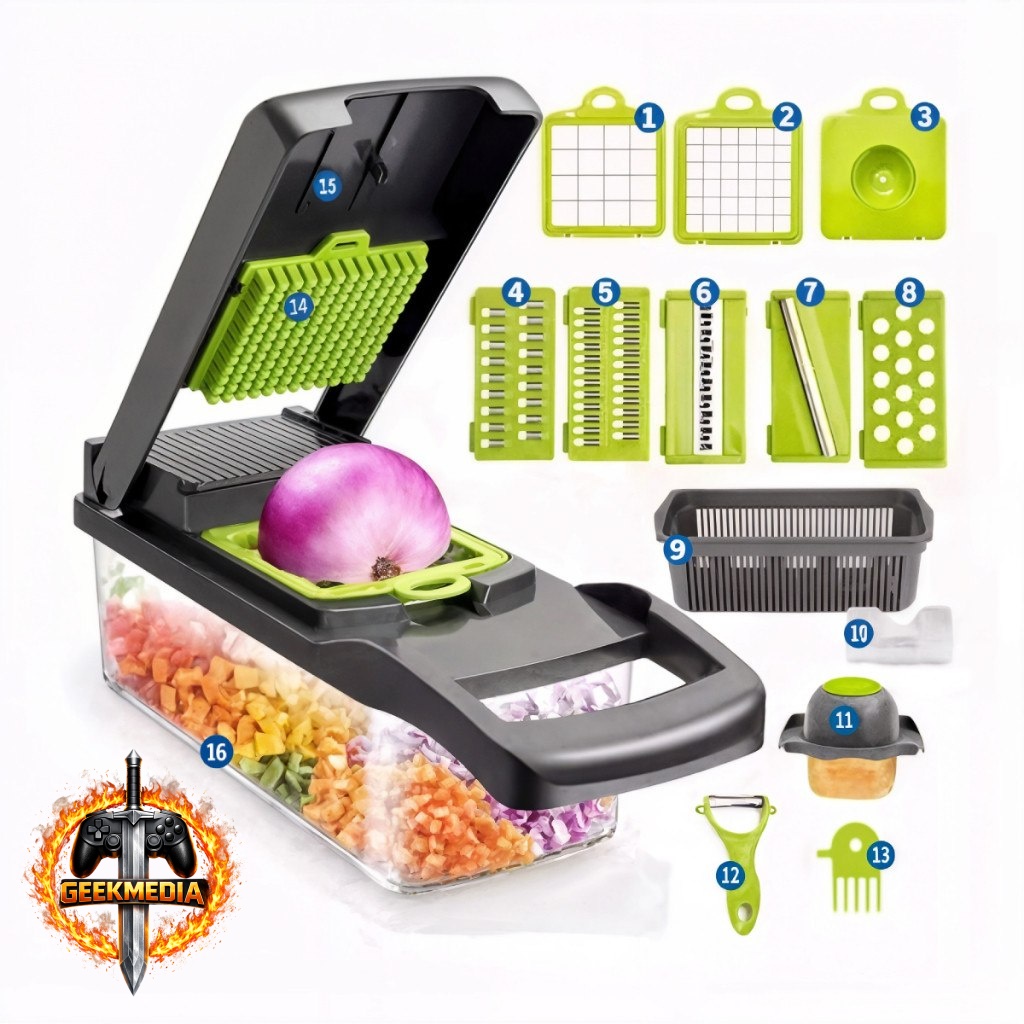 Fatiador Multifuncional 16 em 1 Lâminas Inox