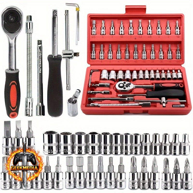 Kit Ferramentas 40/46 Peças Soquetes com Maleta
