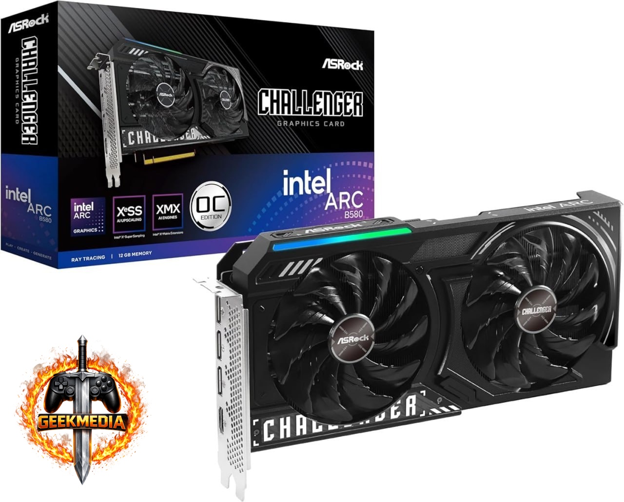 GPU ASROCK INTEL ARC B580 CHALLENGER 12G OC