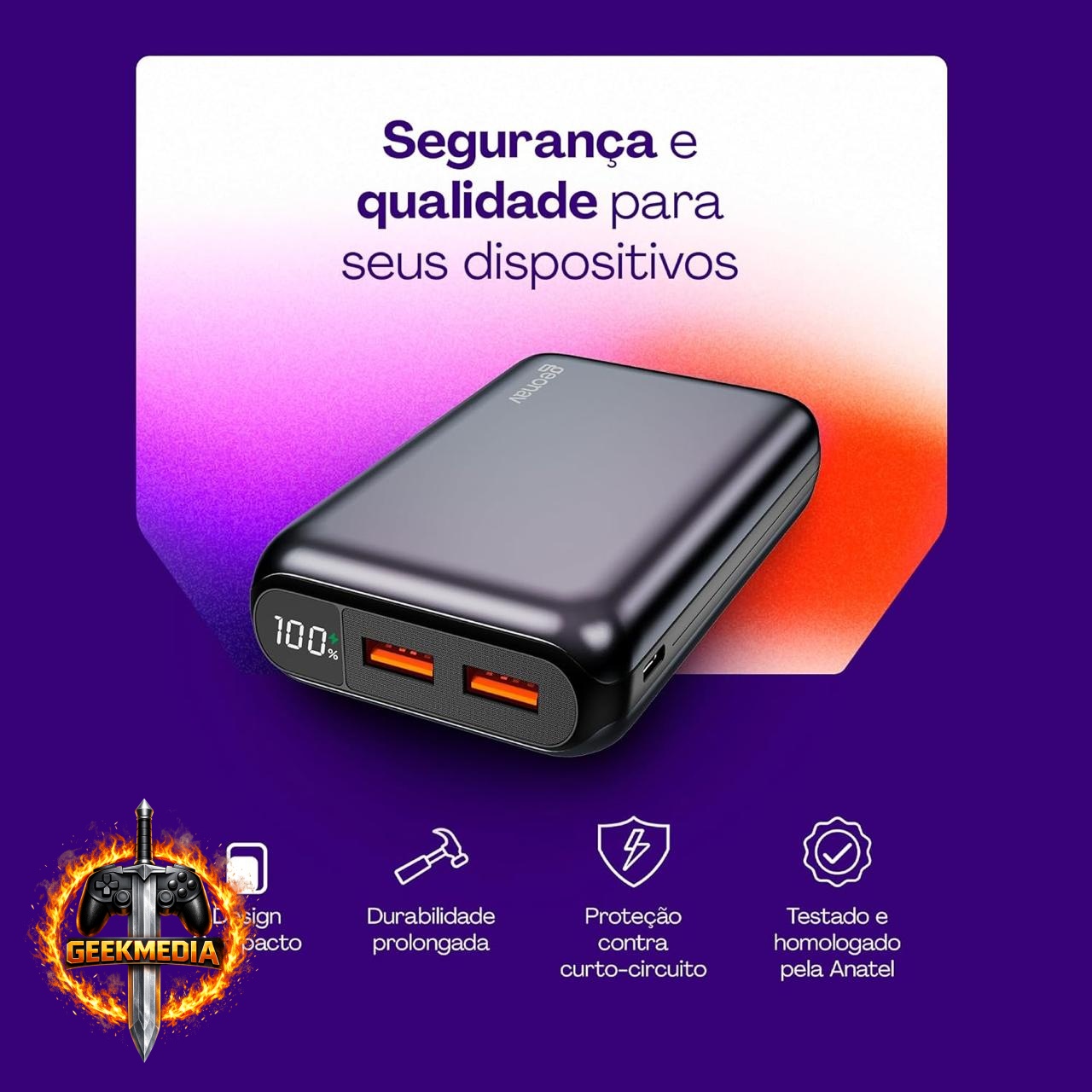 Power Bank Geonav 20.000mAh USB-C 20W