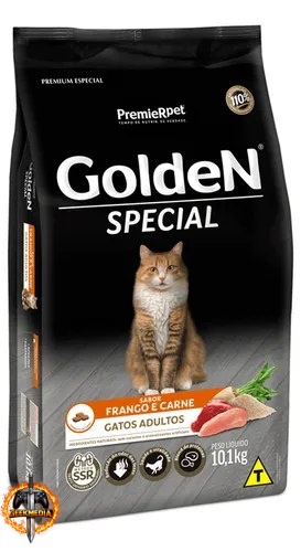 Ração Golden Special Frango e Carne Gatos Adultos 10,1kg
