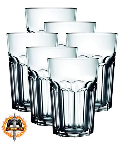 Kit 6 Copos Vidro Grosso 400ml