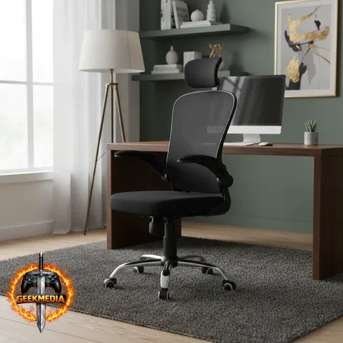 Cadeira de Escritório Ergonômica com Ajuste Lombar