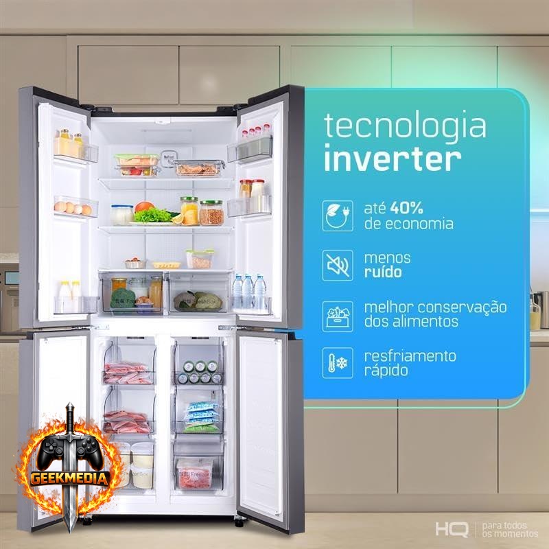 Geladeira HQ Frost Free Multidoor 426L Prata 127V