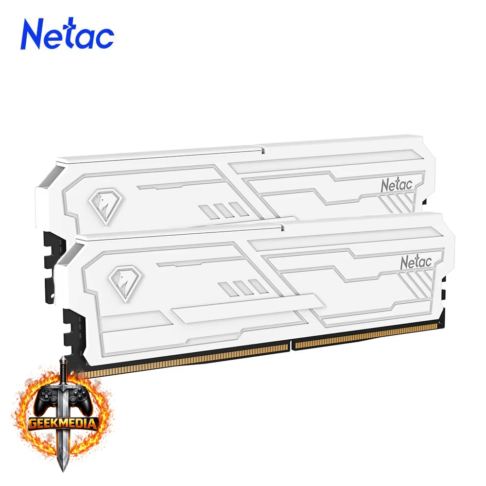 Memória RAM Netac 16GB (2x8GB) DDR4 3200MHz Branca