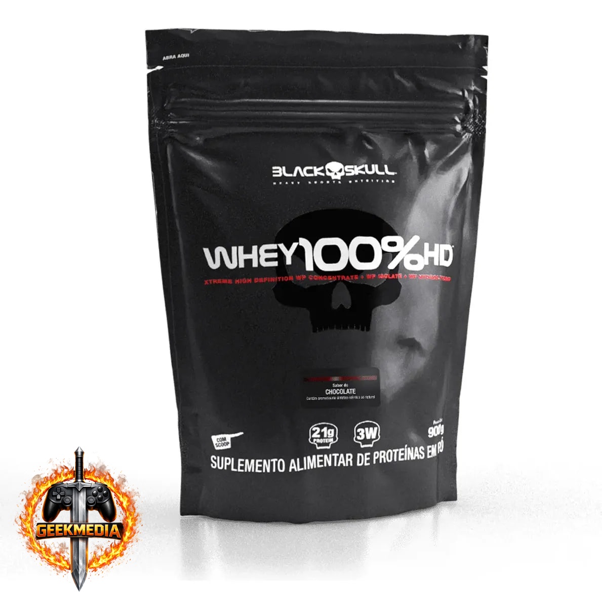 Whey 100% HD Refil Black Skull 900g Chocolate