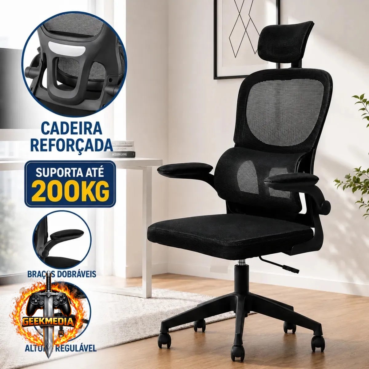 Cadeira de Escritório Ergonômica DG Giratória
