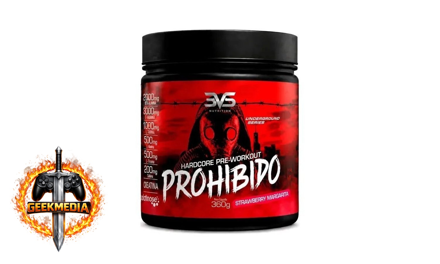 Pré Treino Prohibido 360g Sabor Strawberry Margarita