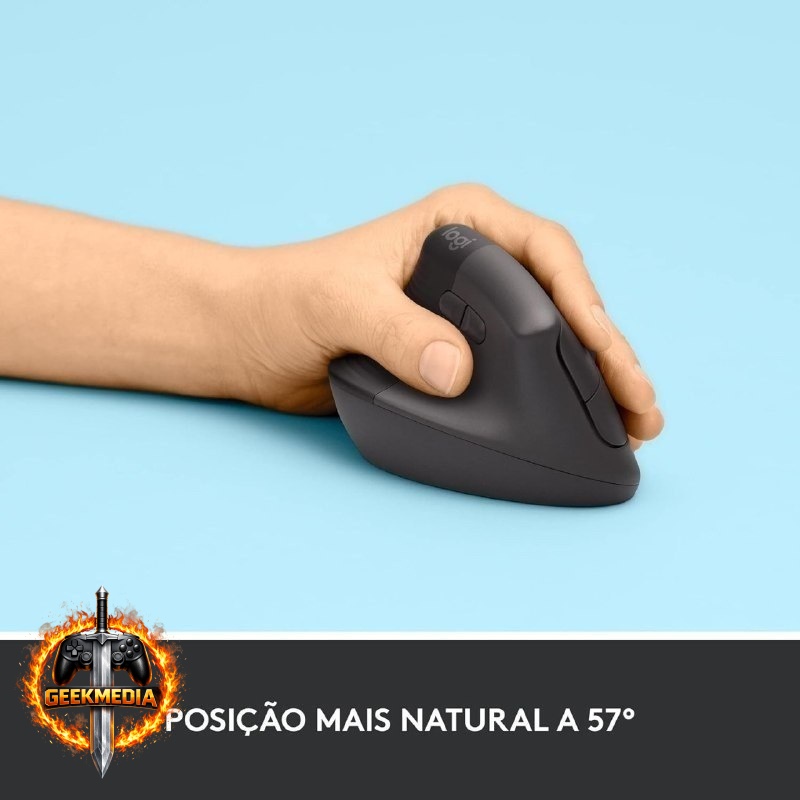 Mouse Sem Fio Logitech Lift Left Vertical - Grafite