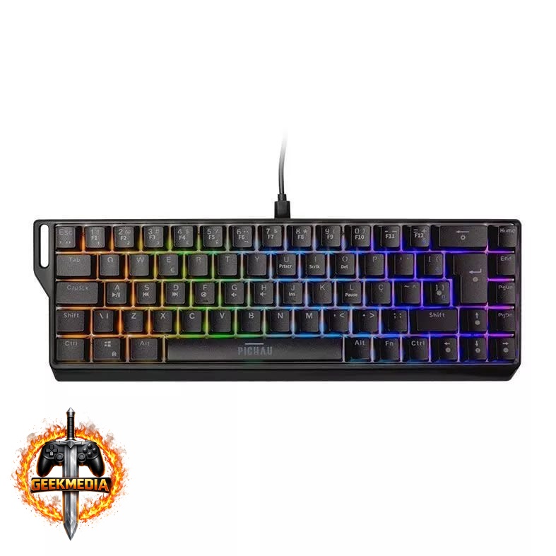 Teclado Mecânico Pichau Virgo Pro ARGB Switch Vermelho