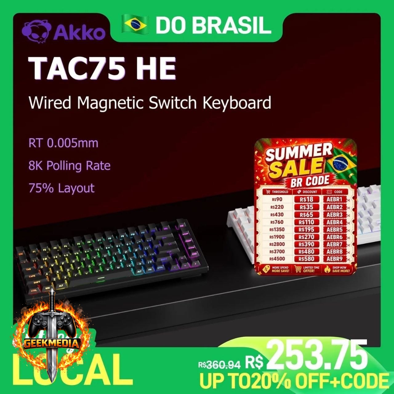 Akko Tac75 He Teclado Magnético 75%