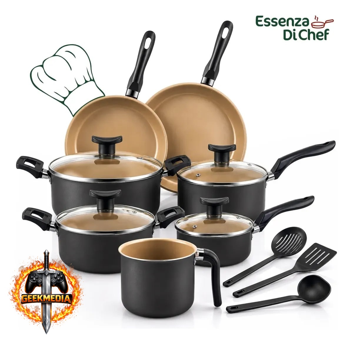 Conjunto Panelas Antiaderente 10 Peças Teflon