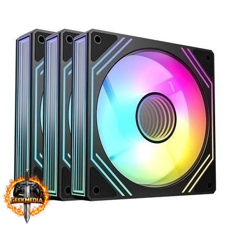 Kit Ventoinhas Acegeek ARGB 3x120mm (Neon/Silverline)