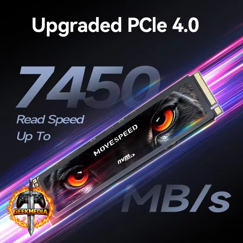 SSD NVMe Movespeed 4TB PCIe Gen4 7450MB/s
