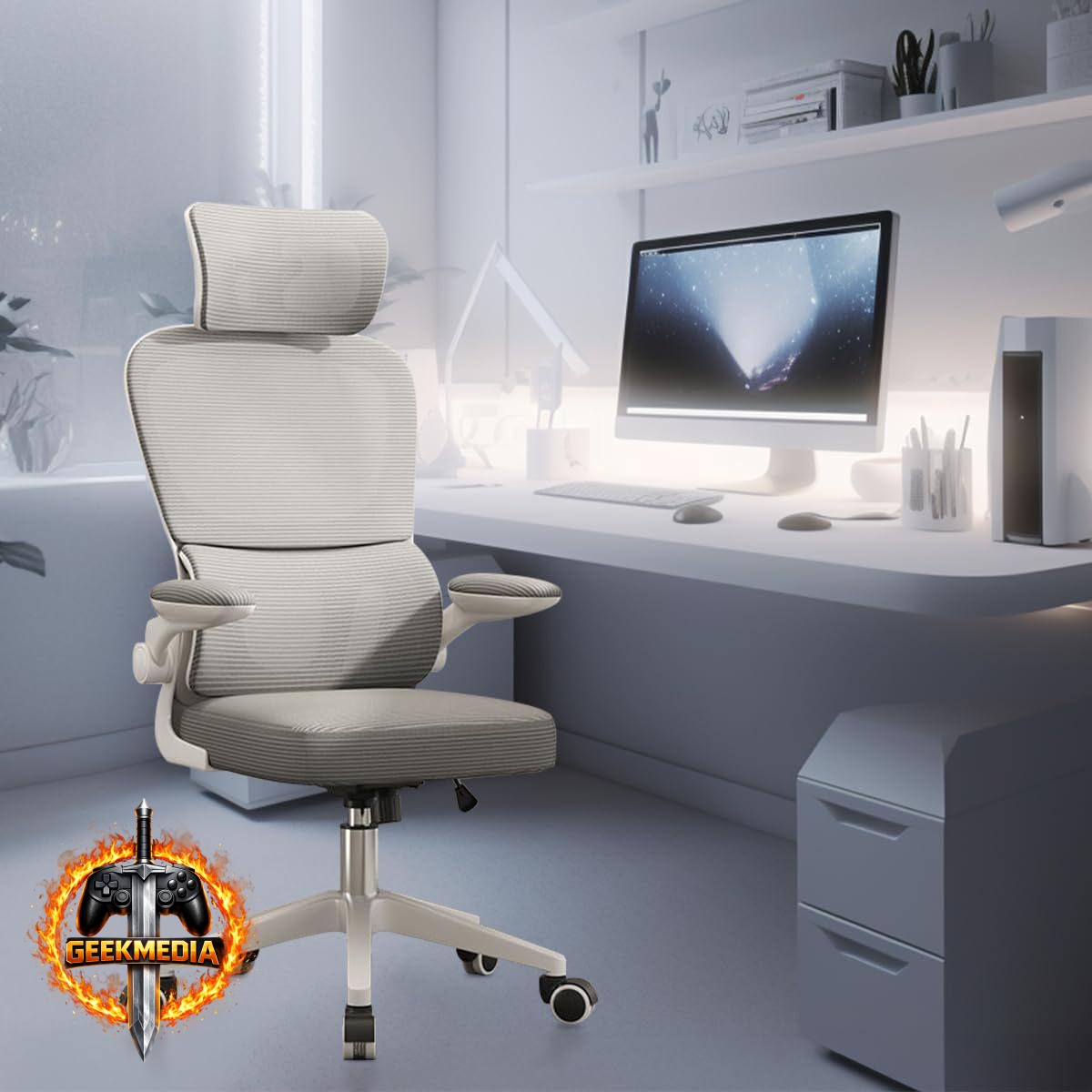 Cadeira de Escritório Ergonômica Python Fly  Cinza