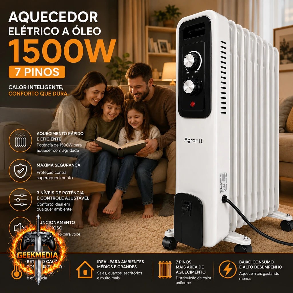 Aquecedor A Óleo Agrantt 1500W