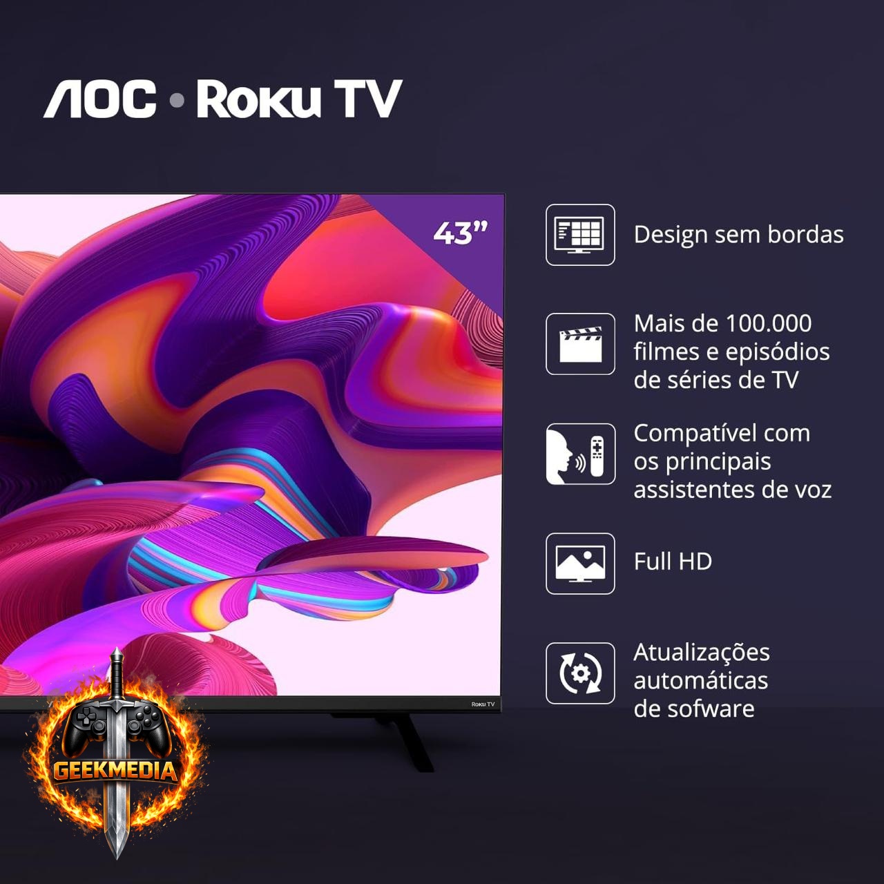 Smart TV LED AOC 43" Full HD