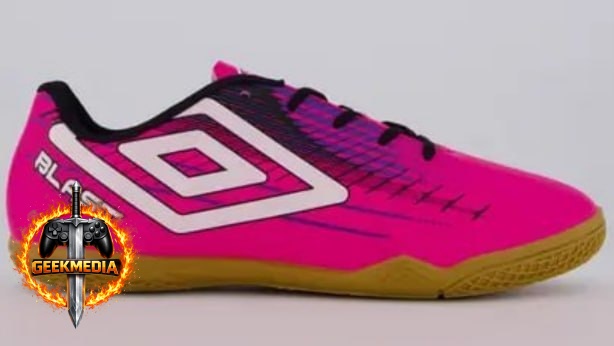 Chuteira Umbro Blast Futsal Rosa e Preta