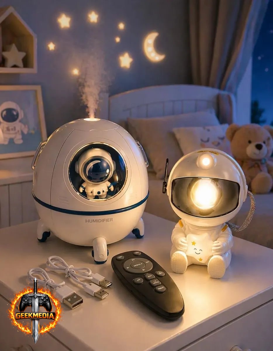 Kit Luminária Astronauta Led  Umidificador Astronauta
