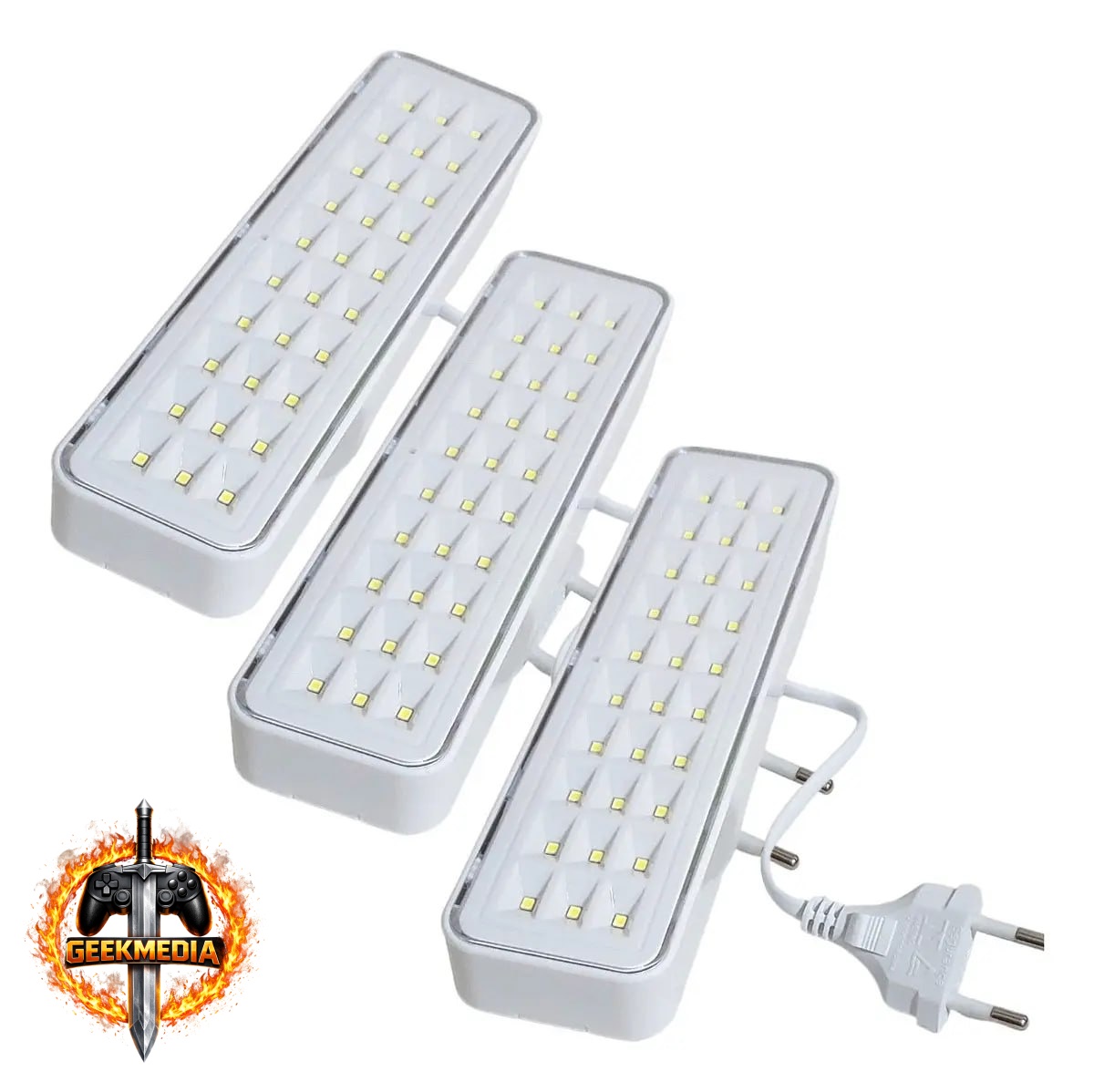 Kit 3 Luminárias de Emergência Elgin Recarregável 30 Leds