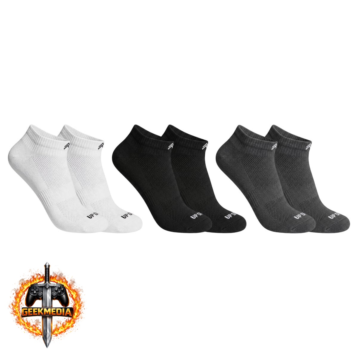 Kit 3 Pares Meia Up Dry Esportiva Cano Curto