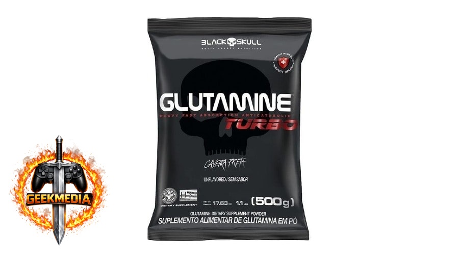 Refil Glutamine Turbo 500G, Black Skull