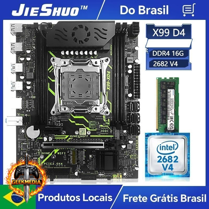 Placa mãe Jieshuo X99 XD4  Xeon 2682V4