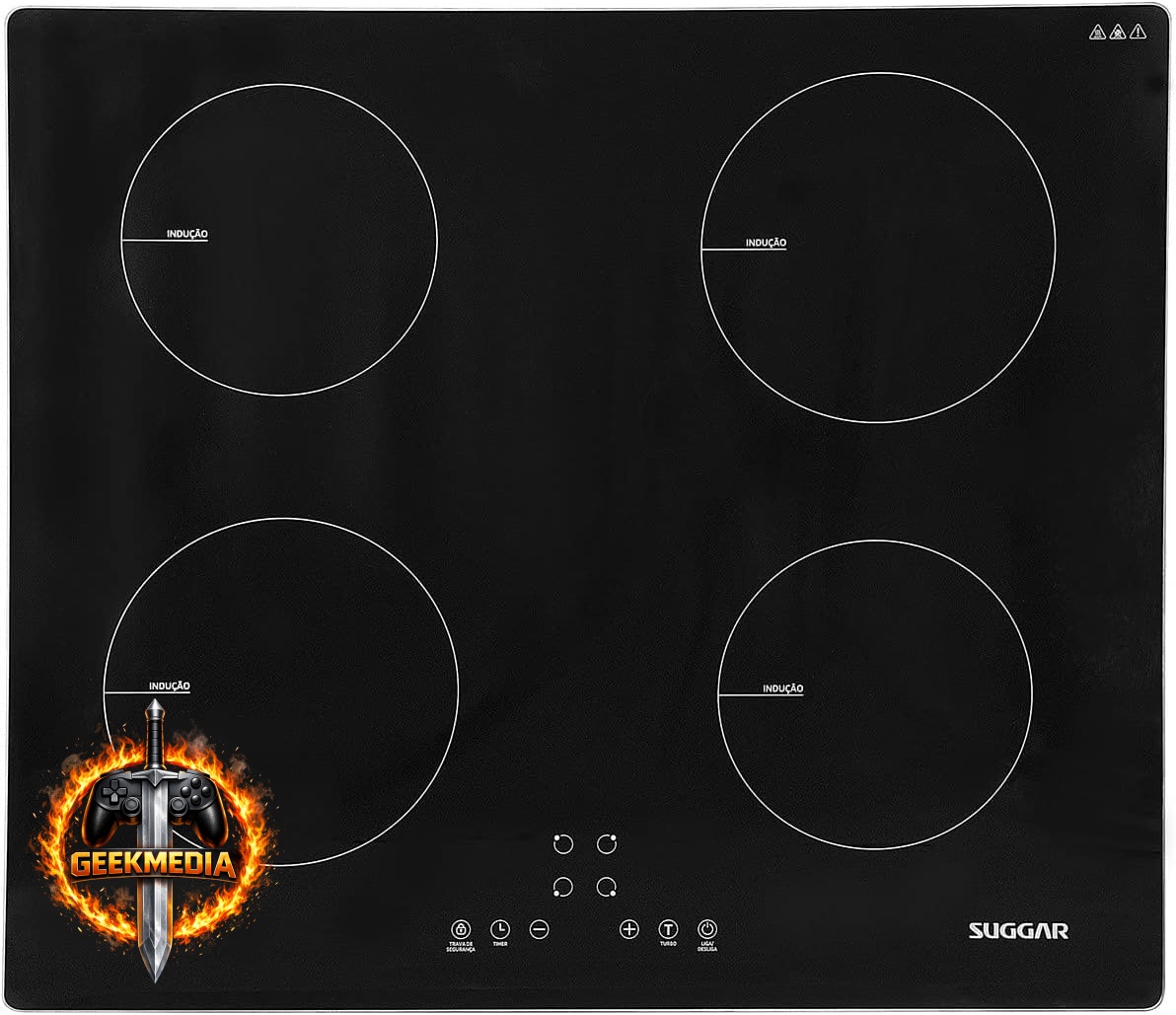 SUGGAR Cooktop Indução 4 Zonas - 220V - Preto