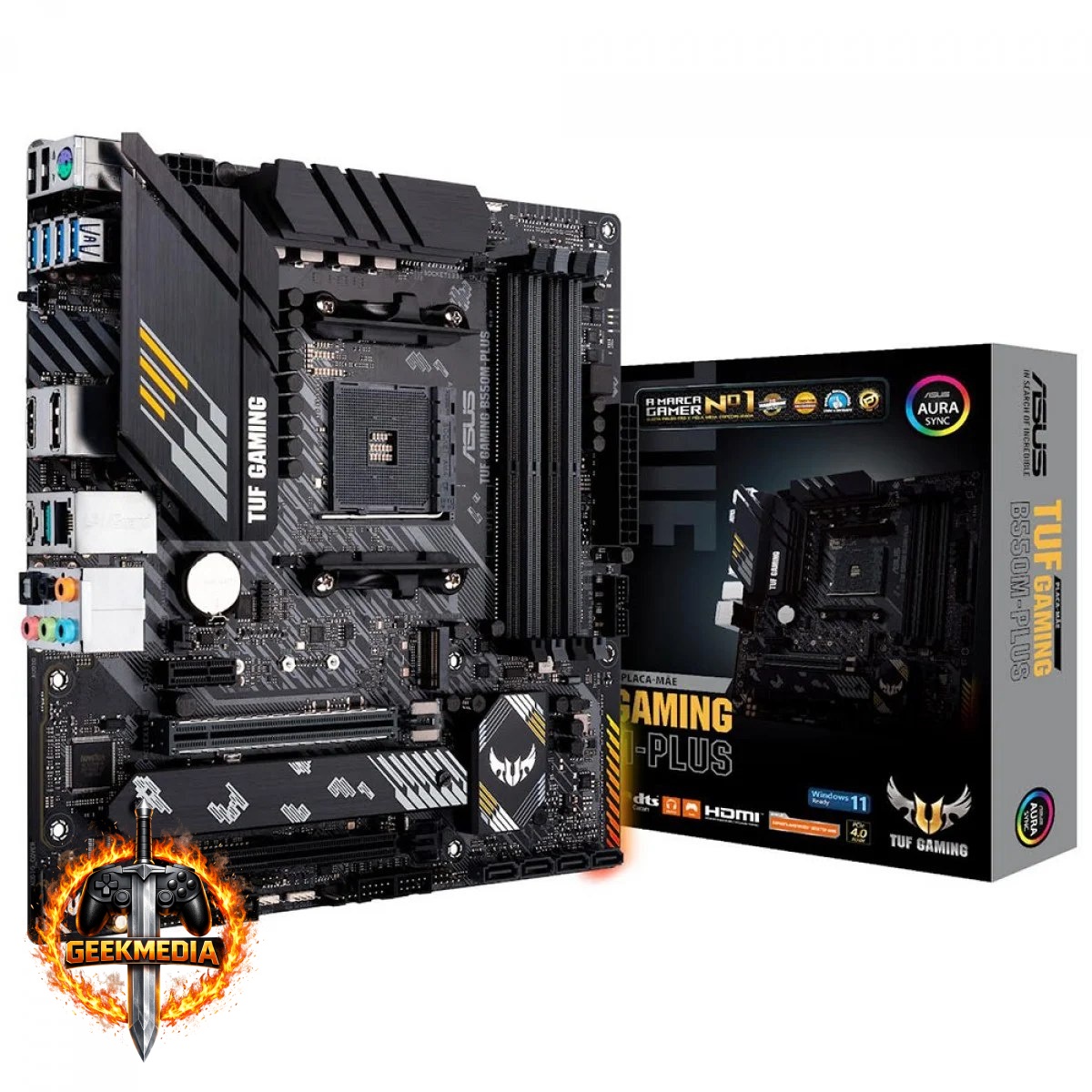 Placa-Mãe AMD AM4 Asus TUF GAMING B550M-Plus