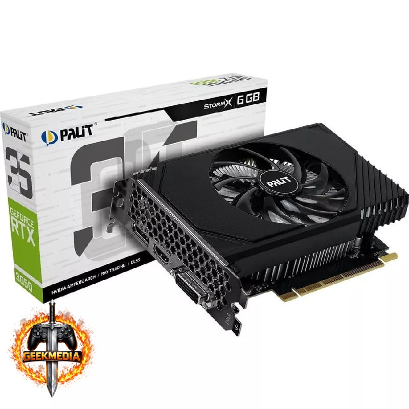 Placa de Vídeo NVIDIA PALIT RTX3050 6GB STORMX GDDR6