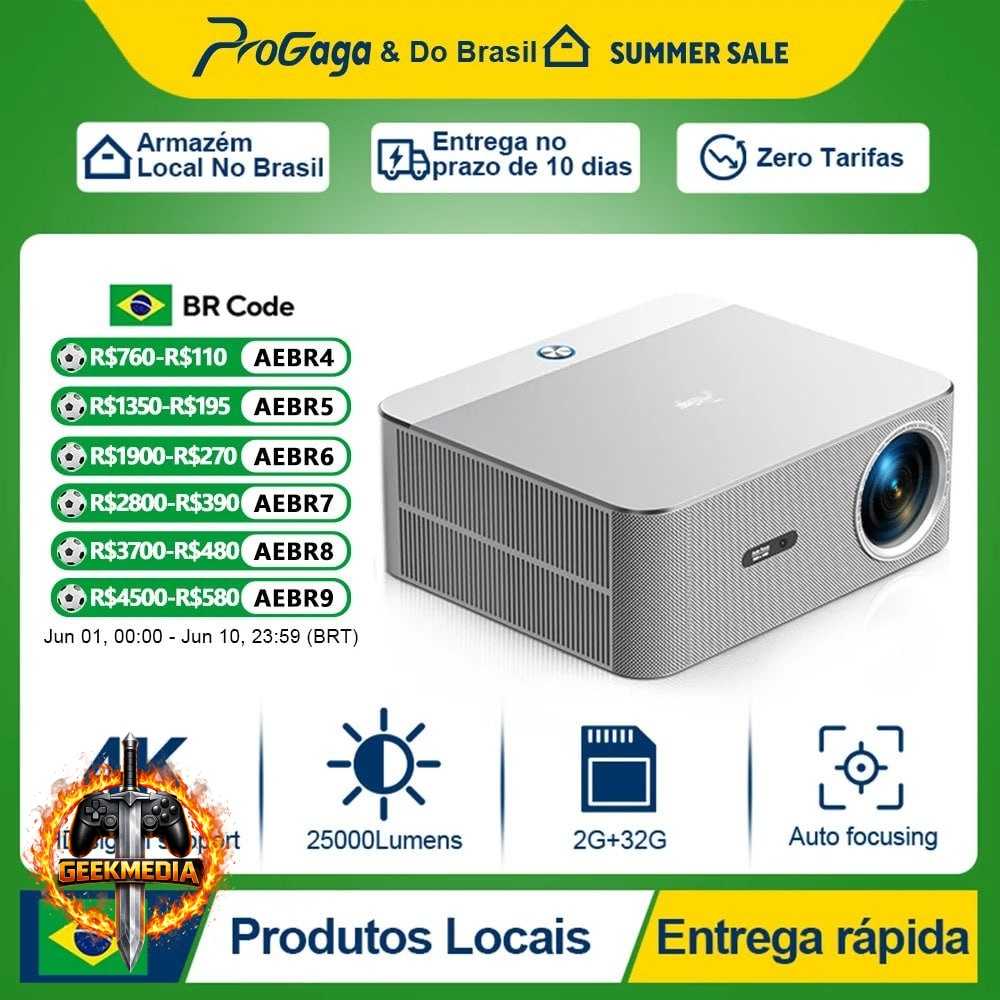 Projetor PROGAGA 1080P PG610W Mini