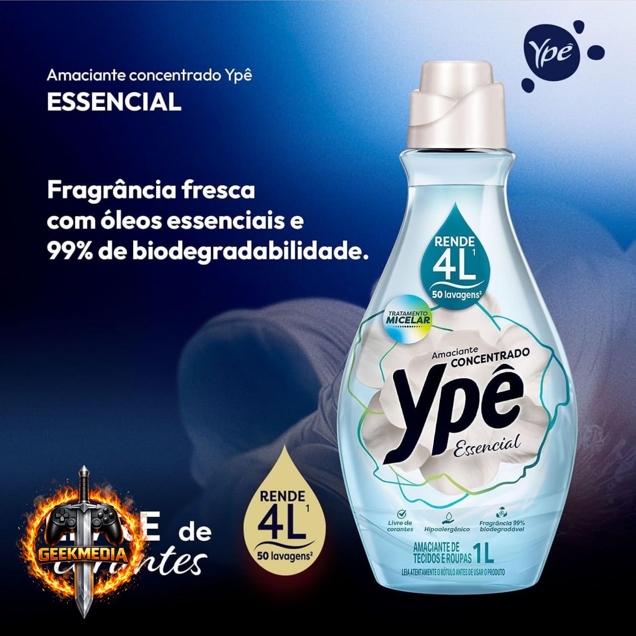 Amaciante Concentrado Ypê Essencial 1L